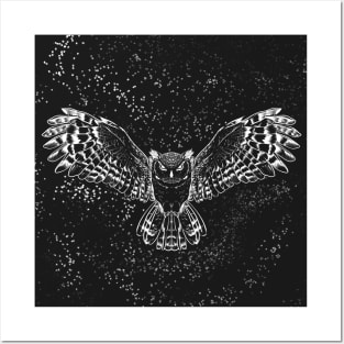 Night owl spiritual spirit animal bird Posters and Art